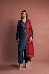 1 Piece Khaddi Net Embroidered Shawl (FH0001)